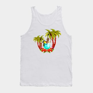 Little mermaid in a glass, tropical design Tank Top